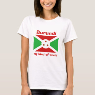 T-shirt met Burundi-vlag + kaart + tekst