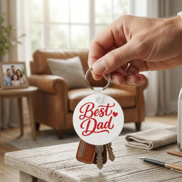 T-shirt met cadeau voor beste vader ooit sleutelhanger