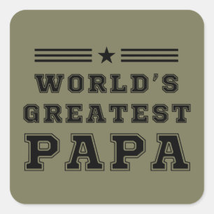 T-Shirt met cadeau voor Papa op Vaderdag: Werelds Vierkante Sticker