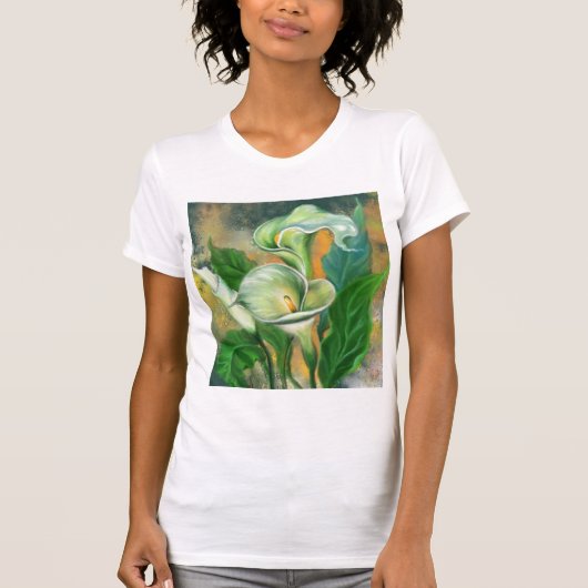 T-shirt met Calla Lelie Bloemen (Voorkant)