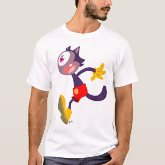 T-shirt met cartoon van een oculaire kat