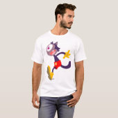 T-shirt met cartoon van een oculaire kat (Voorkant volledig)