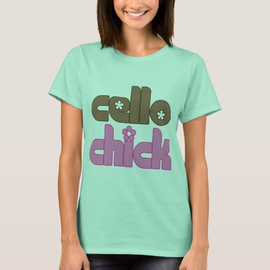  T-shirt met Cello Chick (Voorkant)