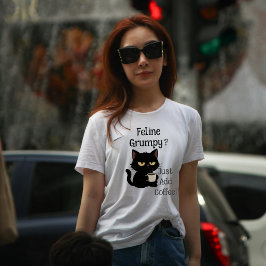 T-shirt met chagrijnige kat