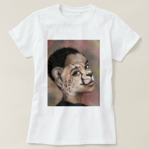 T-shirt met cheetah-vrouw