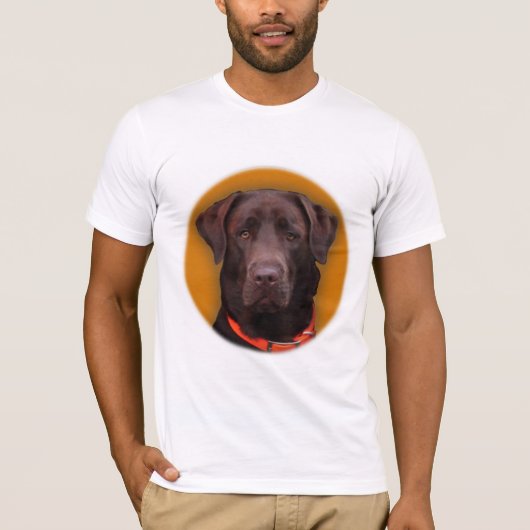 T-shirt met Chocolate Lab en quote. (Voorkant)