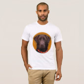 T-shirt met Chocolate Lab en quote. (Voorkant volledig)