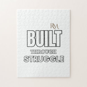 T-Shirt met citaat 'Gebouwd door strijd' Motiver Legpuzzel