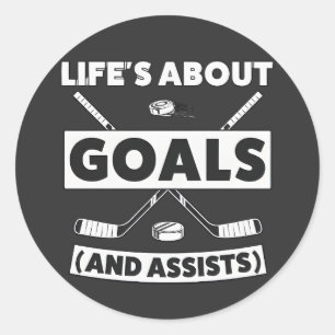 T-shirt met citaat over teamgeest in hockey ronde sticker