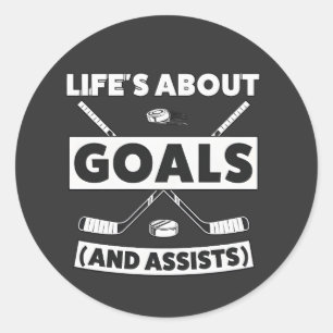 T-shirt met citaat over teamspirit voor hockey ronde sticker