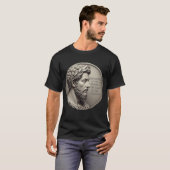 T-shirt met citat van Marcus Aurelius over stoïcis (Voorkant volledig)