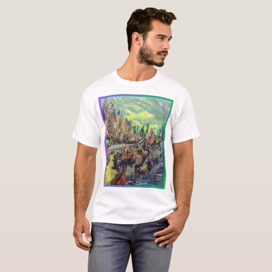 T-shirt met cliff-side scene (Voorkant volledig)