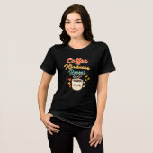 T-shirt met 'Coffee Kindness Repeat', Cute Retro v (Voorkant volledig)