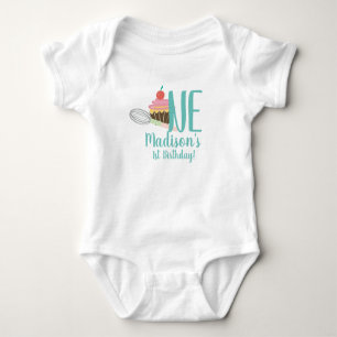 T-shirt met cupcake en garde voor baby's 1e verjaa