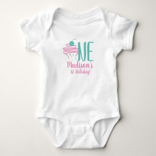 T-shirt met Cupcake Swirl voor 1e verjaardag baby