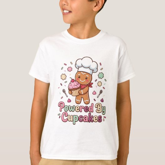 T-Shirt met Cupcakes Cute Baker Peperkoek (Voorkant)