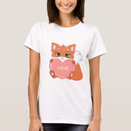 T-shirt met cute baby vos met hart