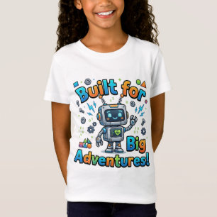 T-Shirt met Cute Robot voor Grote Avonturen Kind