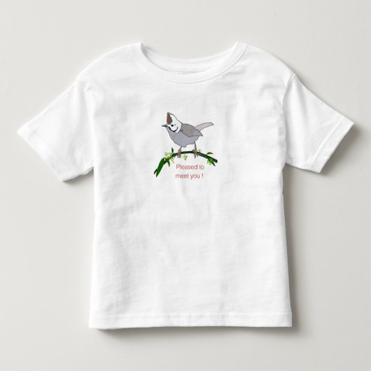 T-shirt met cute vogel (Voorkant)