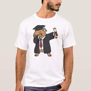 T-shirt met Dabbing Capybara Afstudeerhoed Grappig