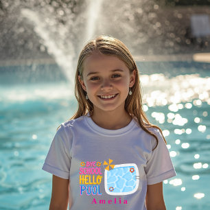 T-shirt met 'Dag school, hallo zwembad' opdruk