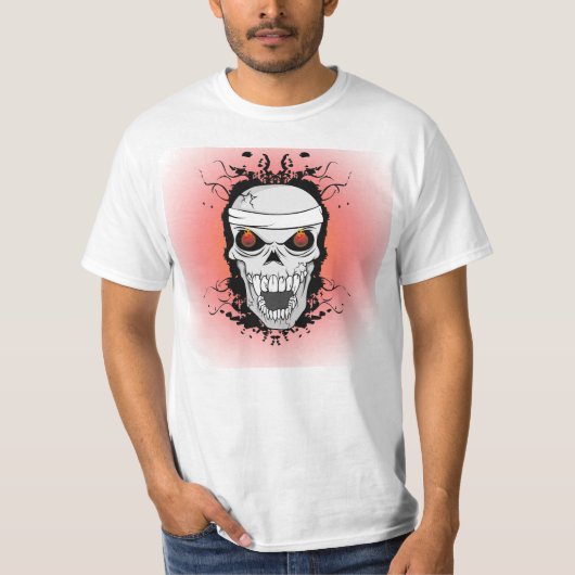 T-shirt met de afgevuurde schedel (Voorkant)