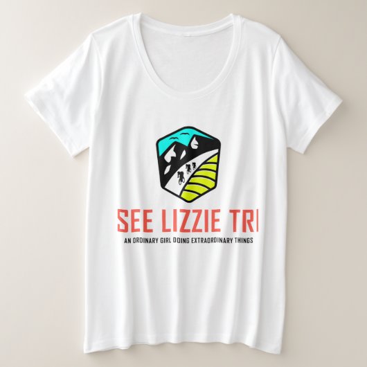T-shirt met de grootte van het vrouwelijk Plus - z (Design voorkant)