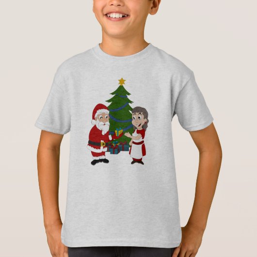 T-shirt met de heren en mevrouw Claus (Voorkant)