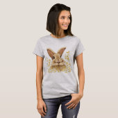 T-shirt met de print Happy Bunny in Golden Tone (Voorkant volledig)