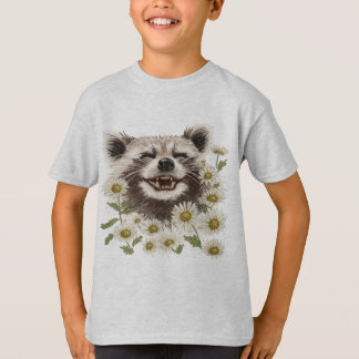 T-shirt met de print van een vrolijke wasbeer "Rac