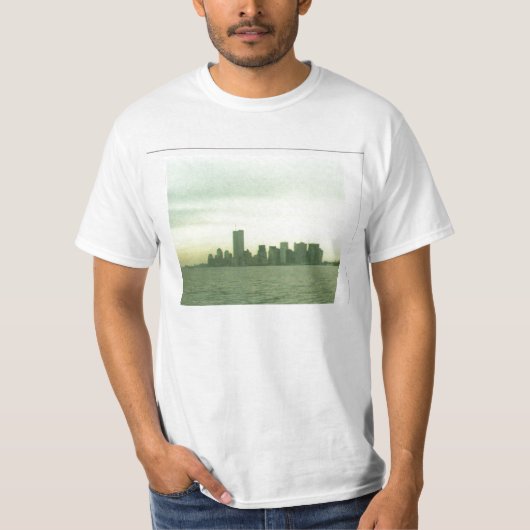 T shirt met de skyline van vóór 11 september 2001 (Voorkant)