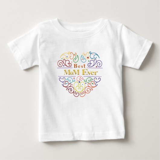T-shirt met de tekst "Beste moeder ooit" in kleure (Voorkant)