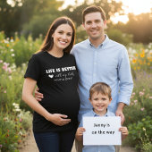 T-shirt met de tekst 'Eigen Leven Is Beter' en kin
