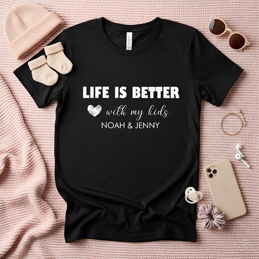 T-shirt met de tekst 'Eigen Leven Is Beter' en kin