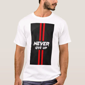 T-SHIRT MET DE TEXT 'NOOIT OPGEVEN' GEDRUKT
