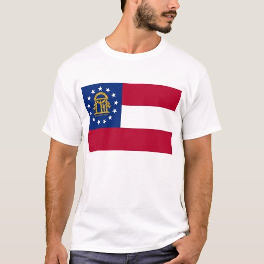 T Shirt met de vlag van de staat Georgia VS (Voorkant)