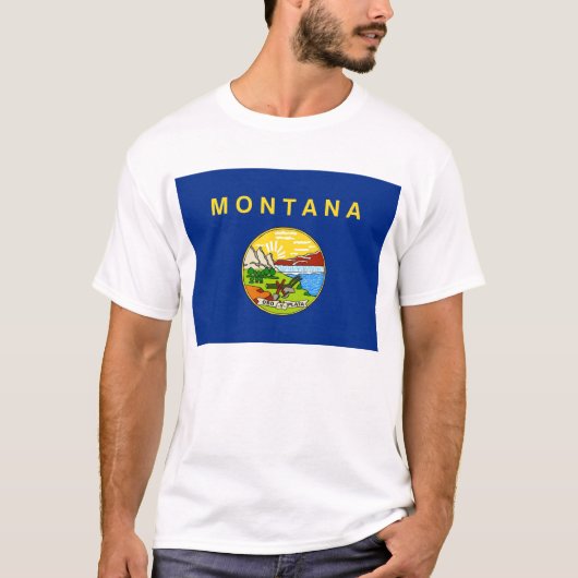 T Shirt met de vlag van de staat Montana Verenigde (Voorkant)