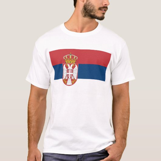 T-Shirt met de vlag van Servië (Voorkant)