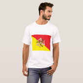 T Shirt met de vlag van Sicilië, Italië (Voorkant volledig)