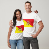 T Shirt met de vlag van Sicilië, Italië (Unisex)