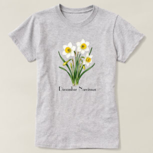 T-shirt met december narcissen bloemen