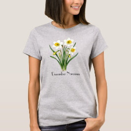 T-shirt met december narcissen bloemen