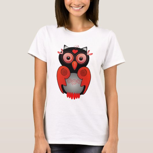 T-shirt met deco Owl (Voorkant)