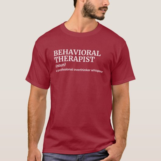 T-shirt met definitie van gedrags therapeut voor m (Voorkant)