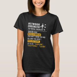 T-shirt met definitie van netwerkingenieur