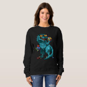 T-shirt met dinosaurus en hartpuzzel voor autisme  (Voorkant volledig)