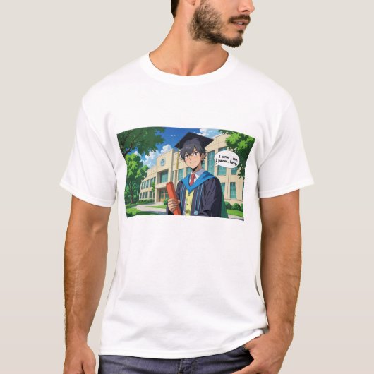 T-shirt met diploma en grappige quote (Voorkant)