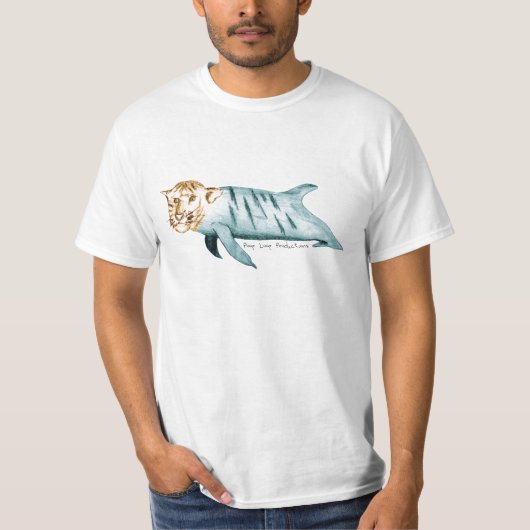 T-shirt met Dolphin-Kat en camera-Logo op achterzi (Voorkant)