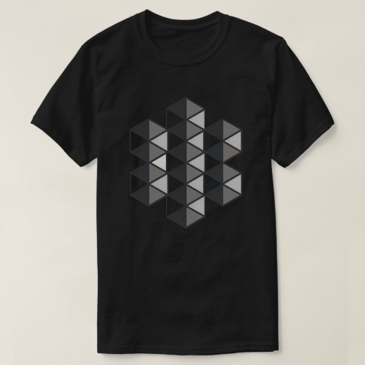 T-shirt met donkere driehoeken kunst (Design voorkant)
