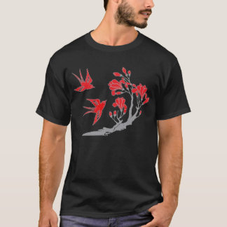 T-shirt met doorslikken en bloemen